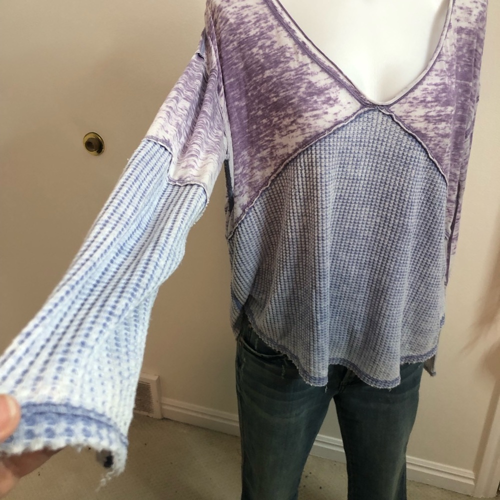 We The Free Purple and White Long Sleeve Top - Picture 4 of 9